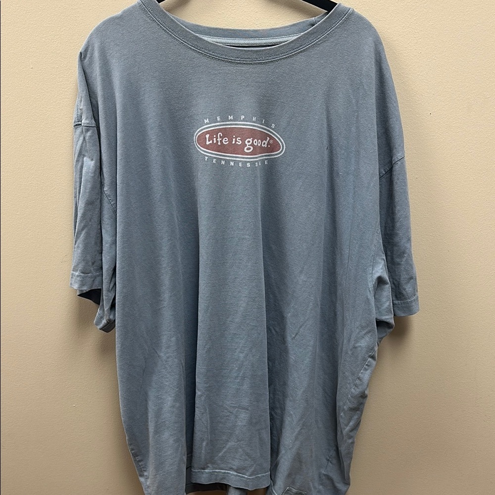 Life Is Good Blue Short Sleeve Tee